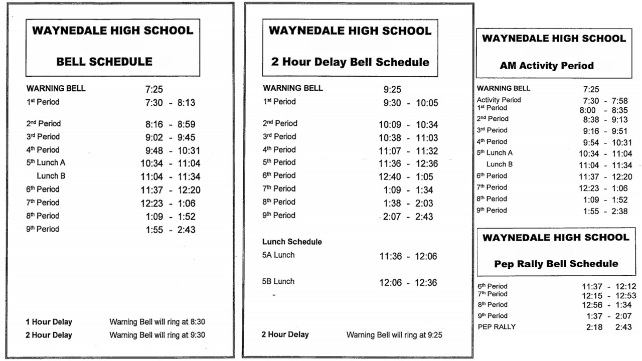 Bell Schedule Southeast Local Schools